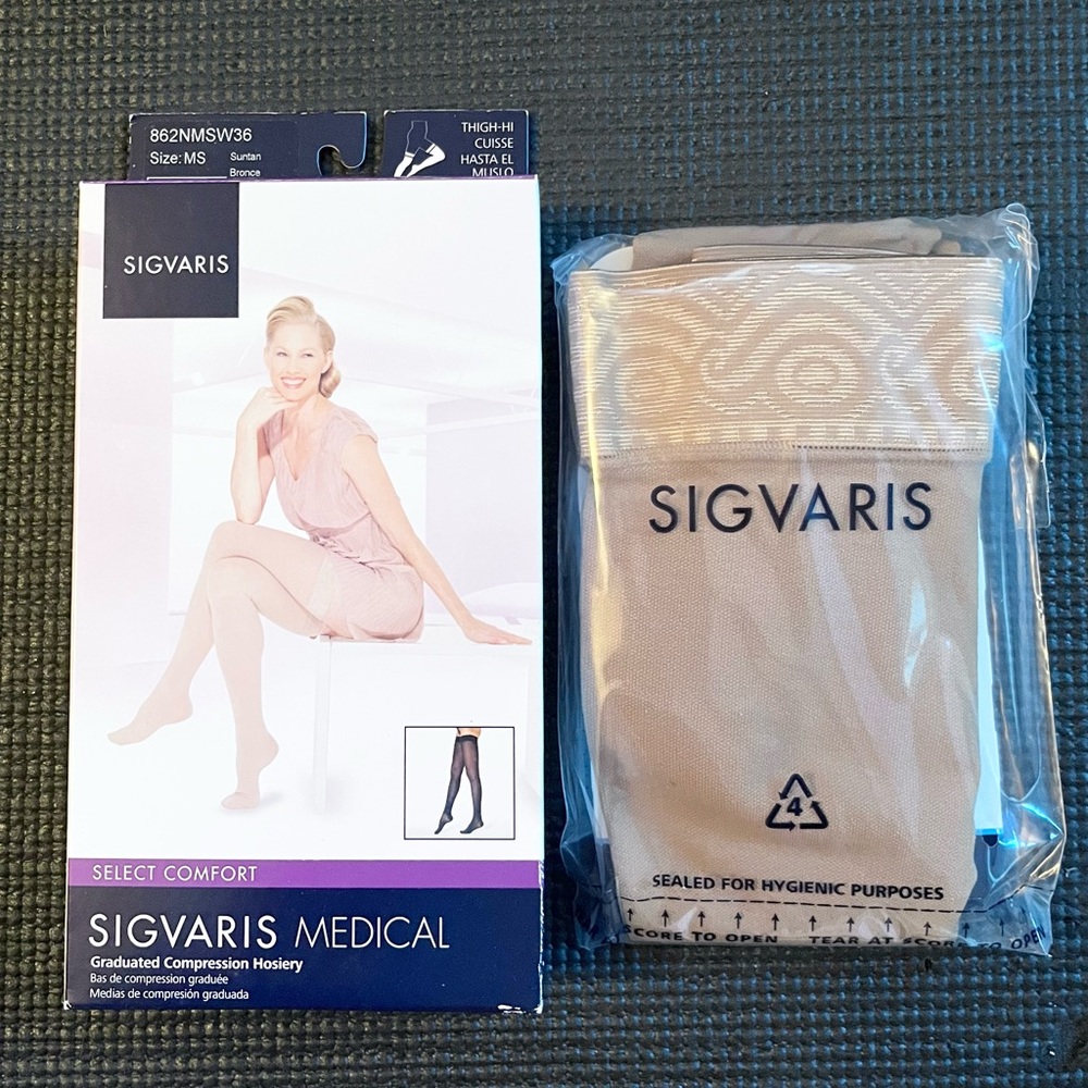 Sigvaris Select Comfort 20-30 mmHg Compression Stockings Size MS Suntan NWT